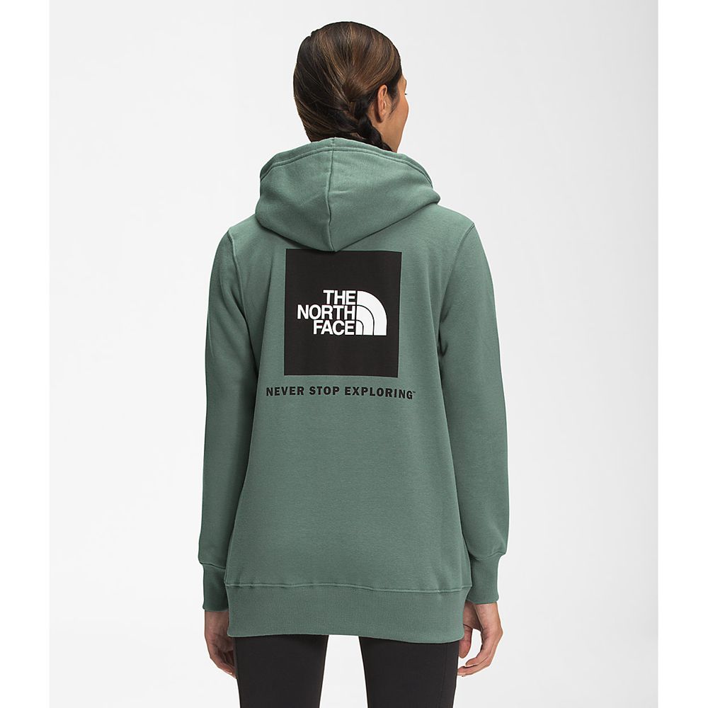 The North Face Hoodie Womens Australia - The North Face Box Nse Pullover Green Never Stop Exploring